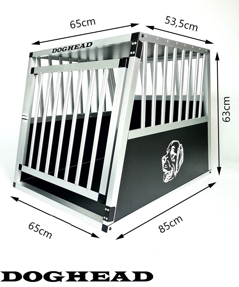Doghead Alu Hundetransportbox *** 95x75x63 DG doppelt geschrägt *** Hundebox Transportbox Hundegitter Autobox 