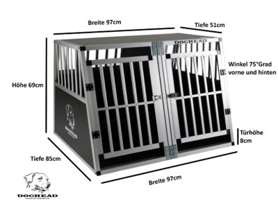 Hunde Alubox – 97x85x69 DG – Ecoline – Nicht für Kombis geeignet – Art. Nr. 9785DGE