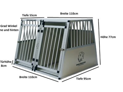 Hunde Alubox – 108x95x77 DG – Comfort – Art.Nr. 11095DGC